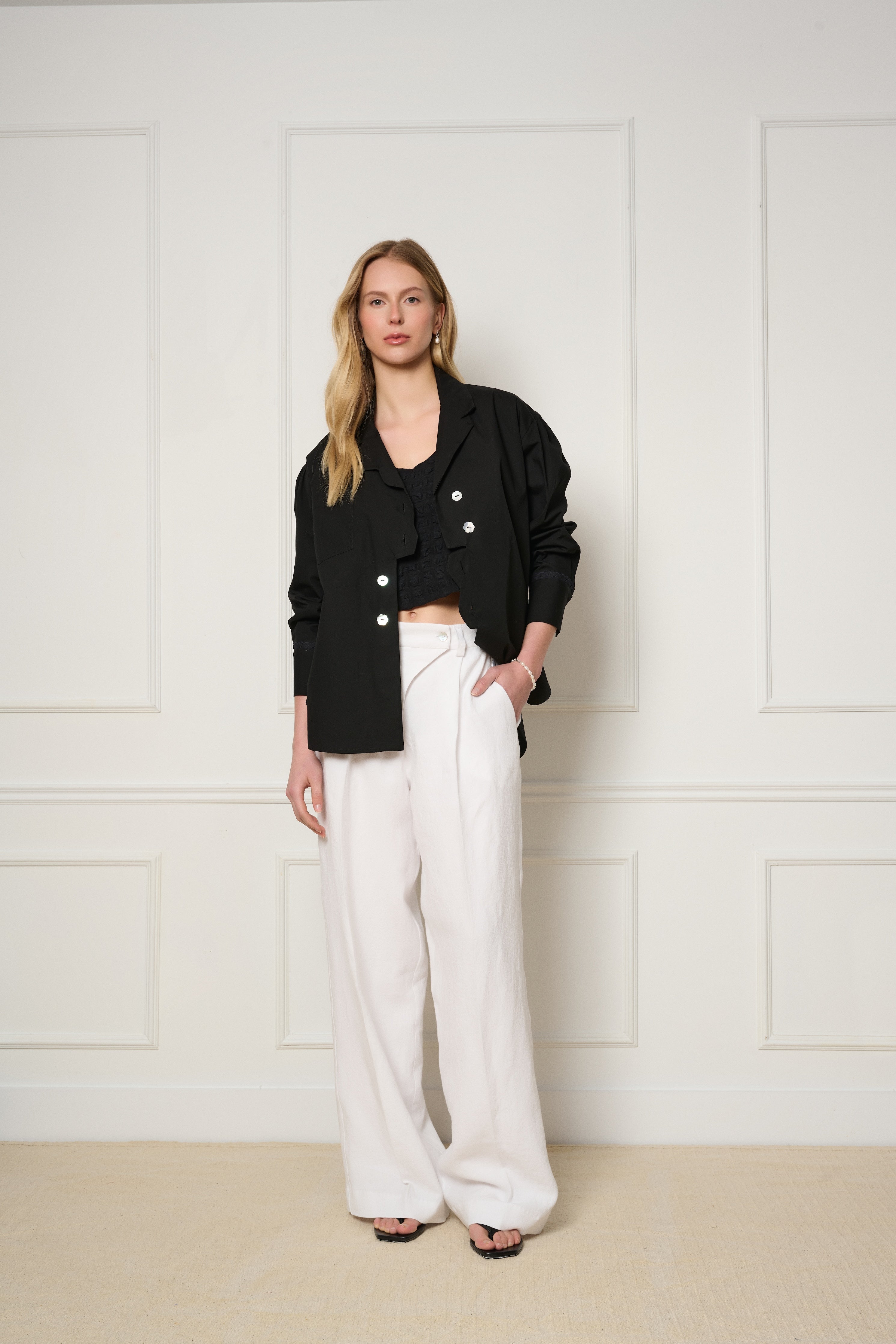 Nuage Shirt - Italian Poplin Black