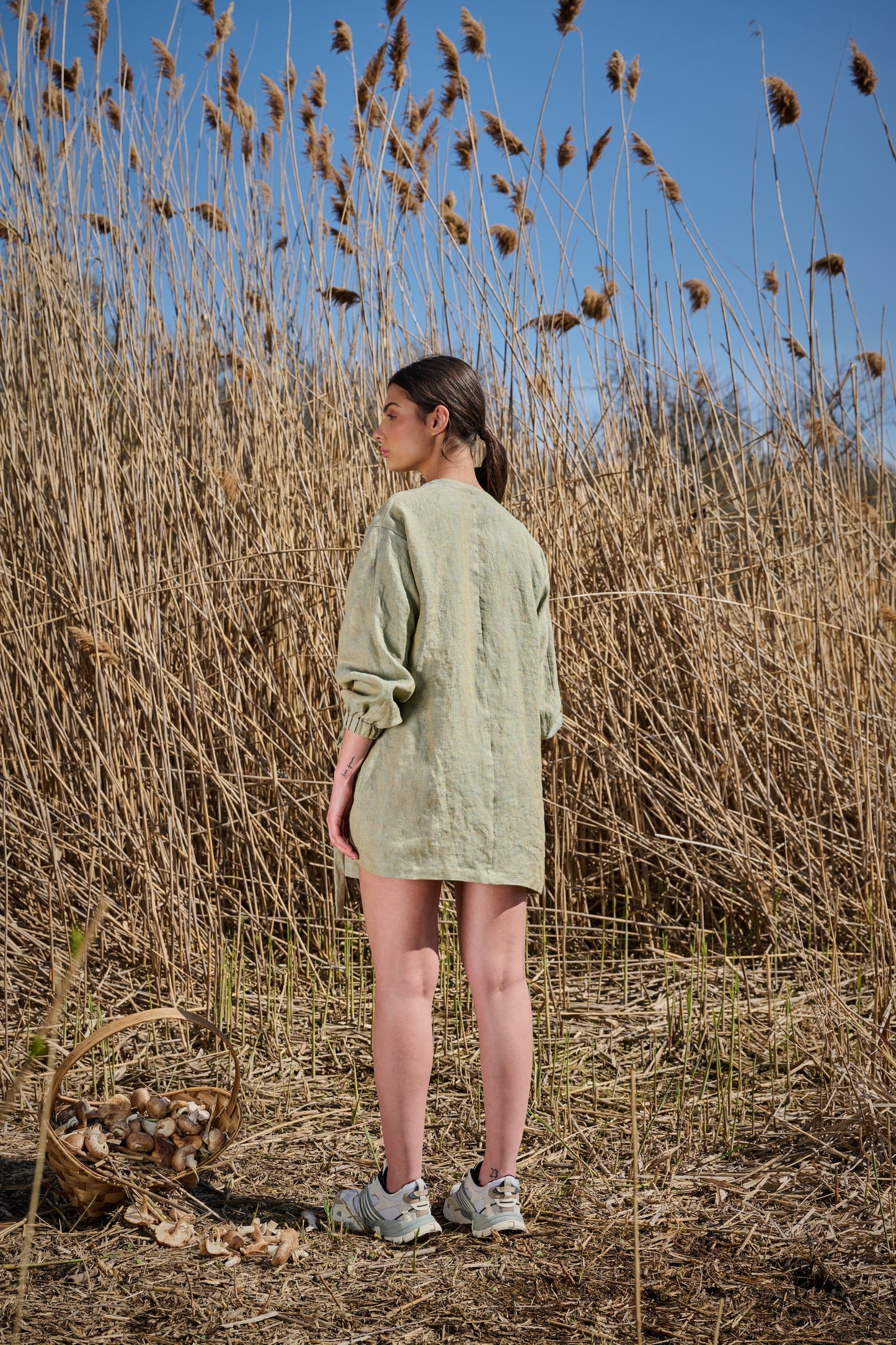 Robe chemise feuillue