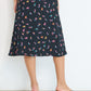 Coastline Bias Skirt Petit Surfer French cotton seersucker back view showing bias cut drape made in Canada