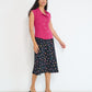 Reverie Vest Magenta European flax linen styled with Petit Surfer skirt made in Canada
