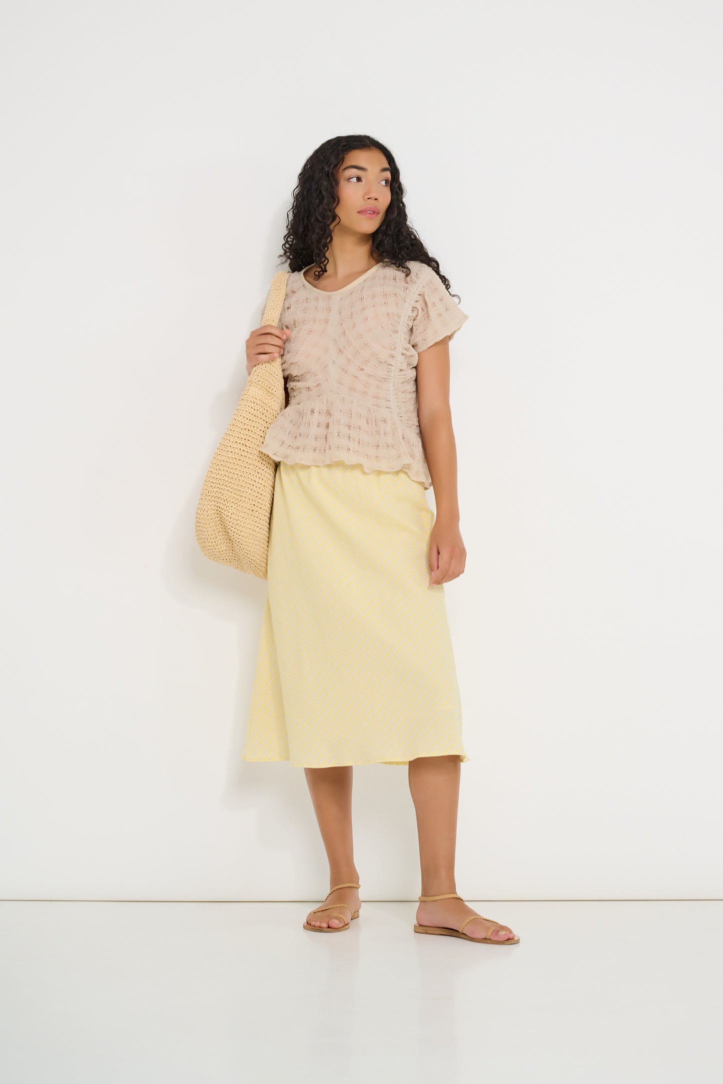 Coastline Bias Skirt - Sunbeam Stripe