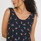 Reef Reversible Top Petit Surfer print reversible camisole French cotton seersucker made in Canada