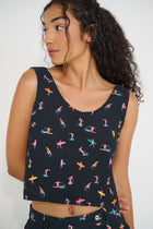 Reef Reversible Top Petit Surfer print reversible camisole French cotton seersucker made in Canada