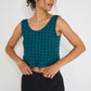 Reef Reversible Top deep teal linen viscose seersucker reversible summer top made in Canada
