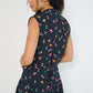 Reverie midi dress back detail in black Petit Surfer French cotton seersucker with spaghetti belt and drop waist silhouette made in Canada