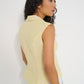 Reverie Vest in sunbeam stripe Japanese cotton, back view showing fitted silhouette, made in Canada