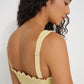 Ultimate Summer Dress in butter yellow striped Japanese cotton with adjustable shoulder straps and shirred back panel for a flexible fit, made in Canada
