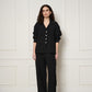 Voyage Jacket in black linen viscose seersucker made in Canada by dorsaLi