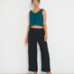 Voyage Pants black linen-viscose seersucker straight-leg pants lightweight breathable summer pants made in Canada.