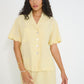 Voyage Shirt in sunbeam stripe Japanese cotton with scalloped sleeve detail, lightweight summer shirt made in Canada