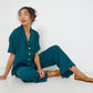 Deep teal Voyage Shirt and Pants worn as part of a matching set with Voyage Shirt