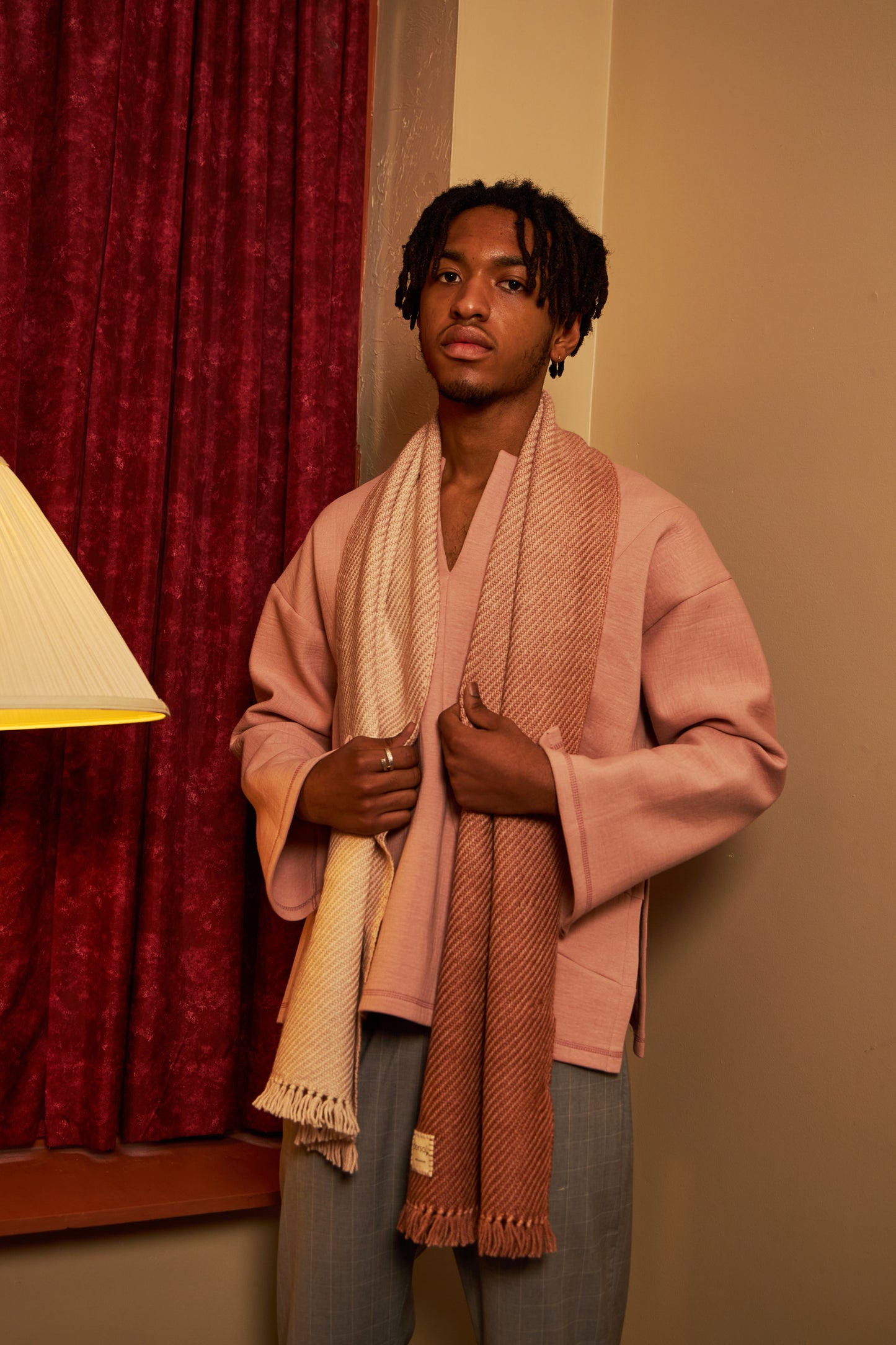 Alpaca & Bamboo Scarf - Rosé